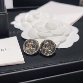 Chanel-Round-Button-Plastic-Earrings-1
